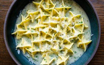 Pear and Celery Root Manti